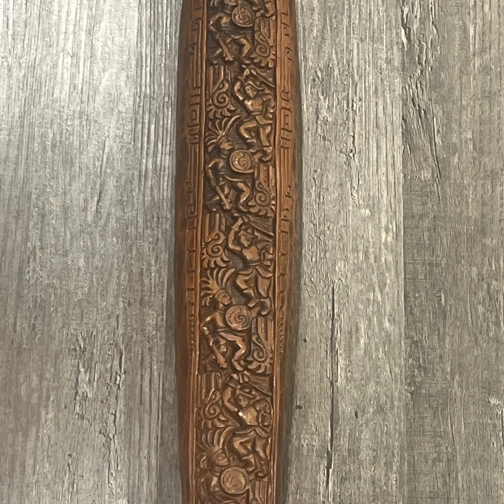 Large Hand-Carved Wooden Spoon - Brown